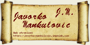 Javorko Mankulović vizit kartica